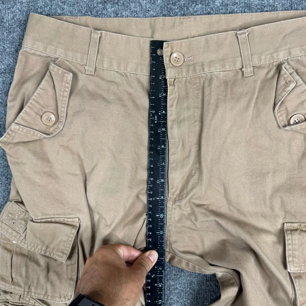 LL X Cargo Shorts Mens Size 38 Tan Khaki Multi Pocket Utility Cotton Twill
